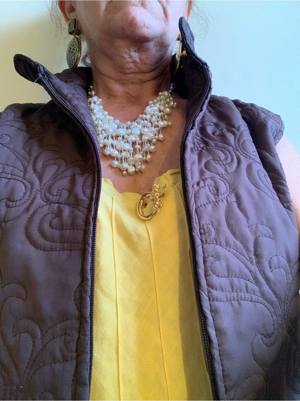 Pearl Cluster Statement Necklace - White Pearls